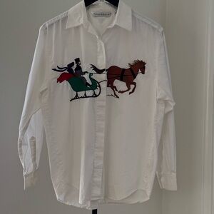 Vintage Richard Malcolm Embroidered Cotton Button Up Size 8